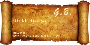 Gintl Bianka névjegykártya
